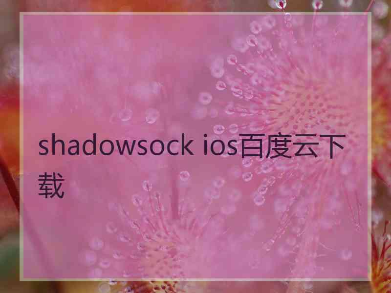 shadowsock ios百度云下载