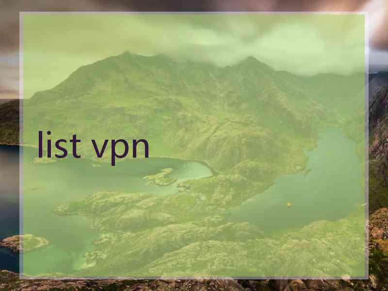 list vpn