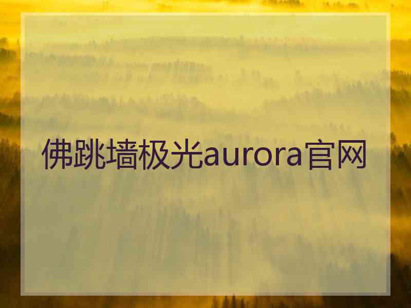 佛跳墙极光aurora官网