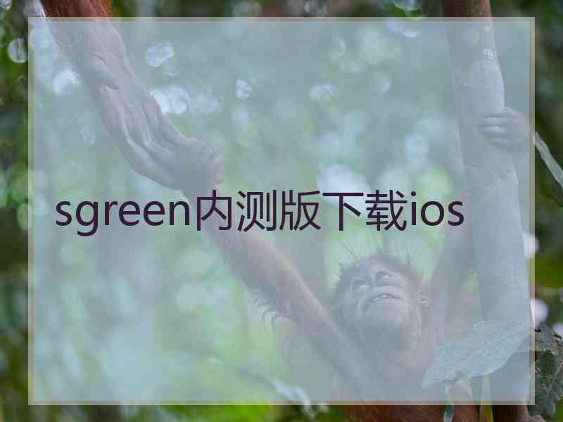 sgreen内测版下载ios