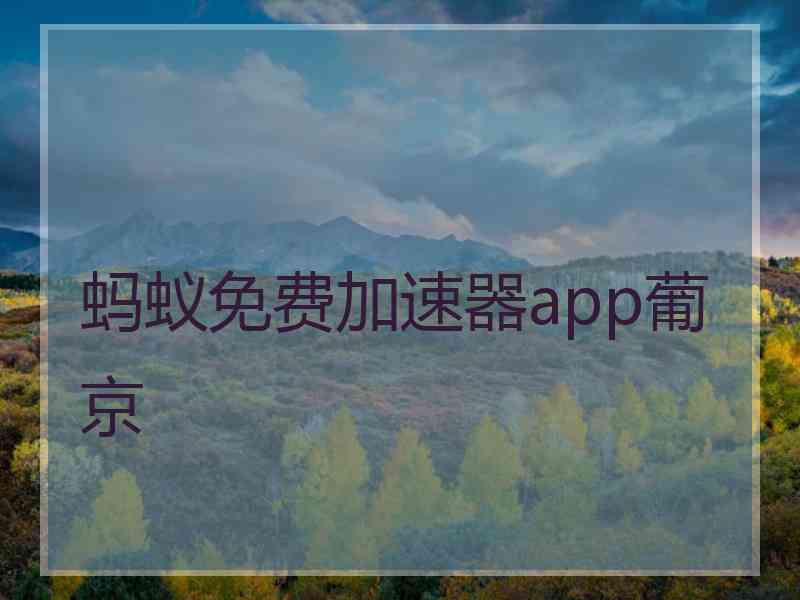 蚂蚁免费加速器app葡京