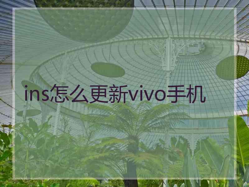 ins怎么更新vivo手机