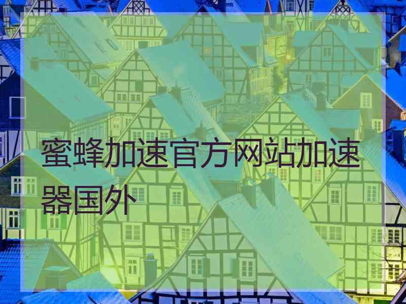 蜜蜂加速官方网站加速器国外