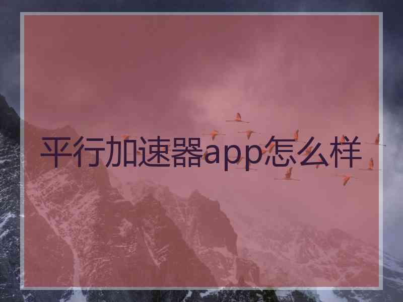 平行加速器app怎么样