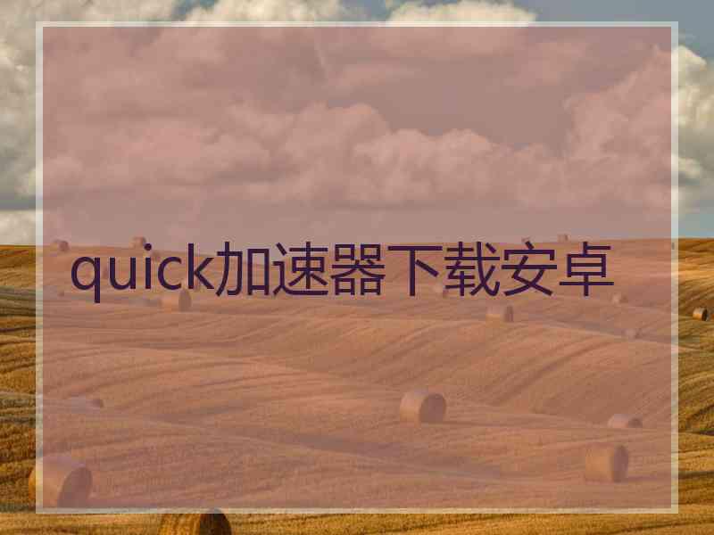 quick加速器下载安卓