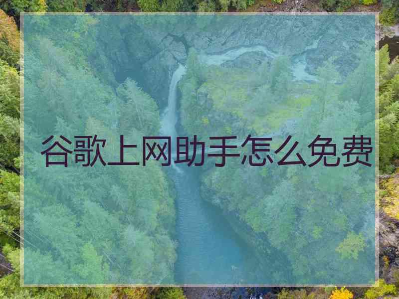 谷歌上网助手怎么免费