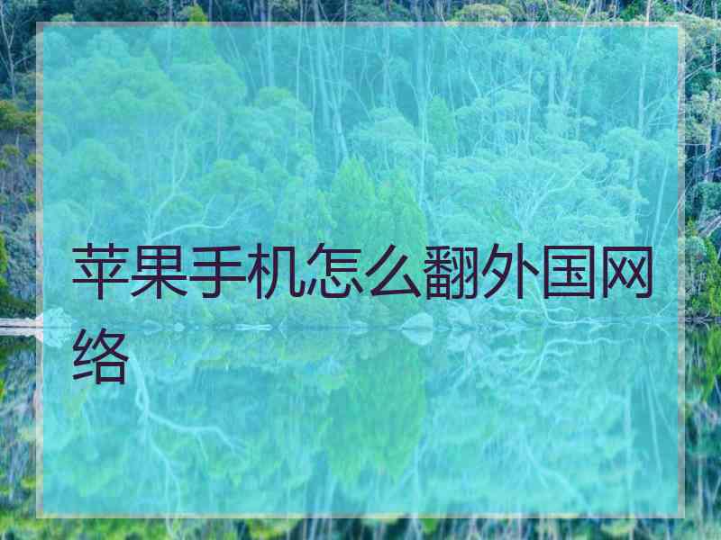 苹果手机怎么翻外国网络