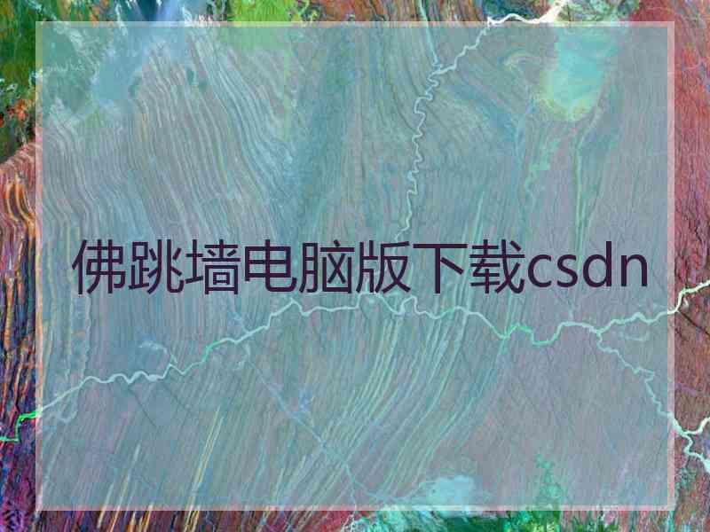 佛跳墙电脑版下载csdn