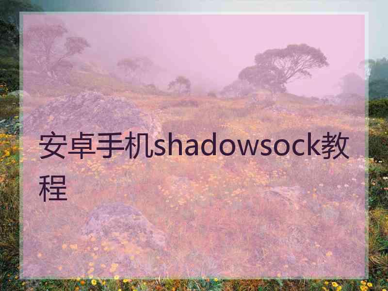 安卓手机shadowsock教程