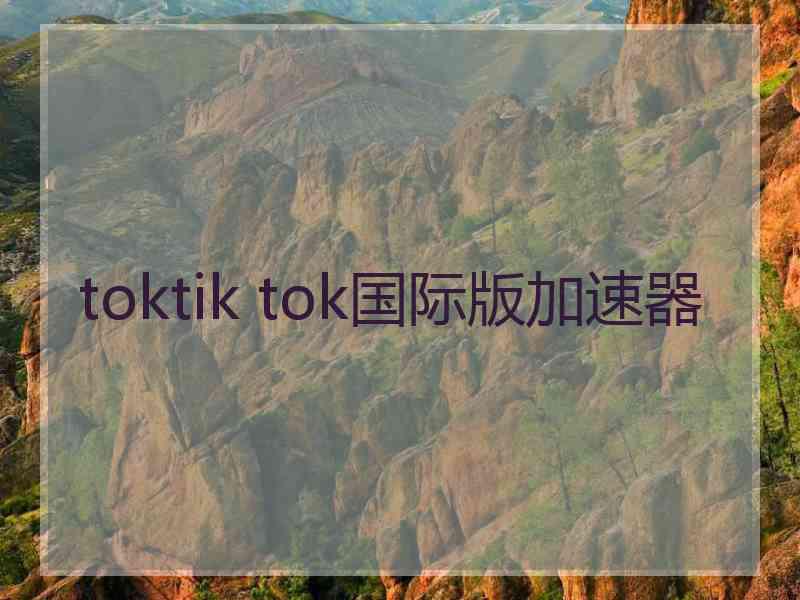 toktik tok国际版加速器