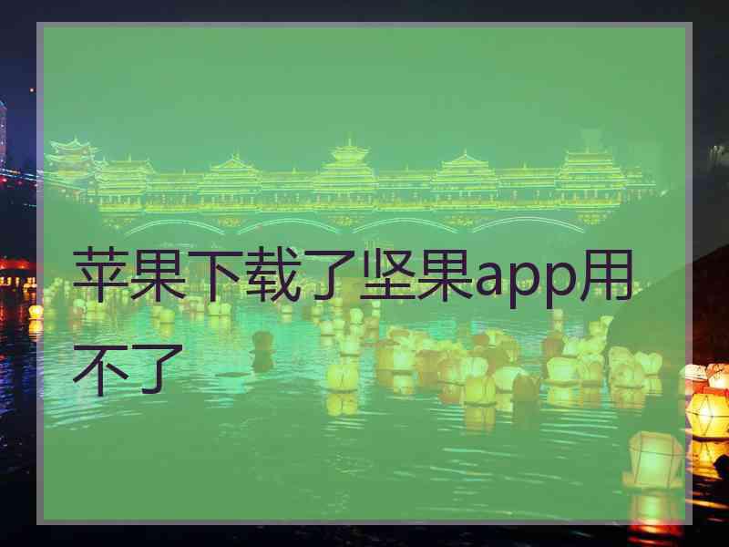 苹果下载了坚果app用不了