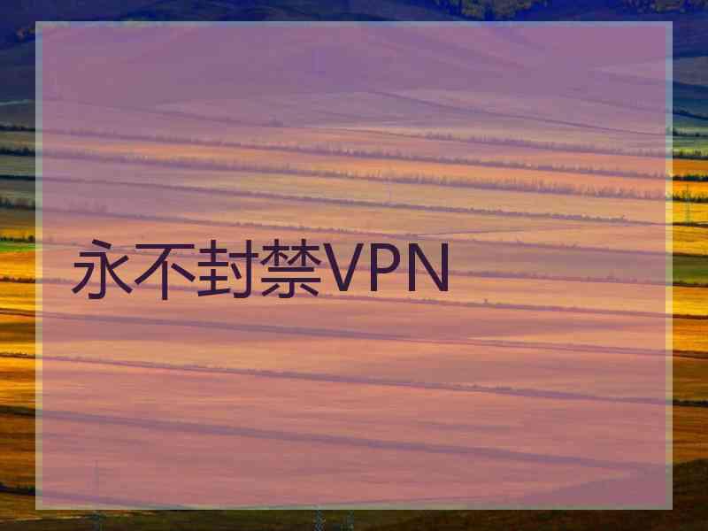 永不封禁VPN