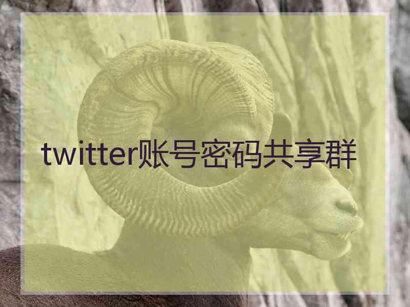 twitter账号密码共享群