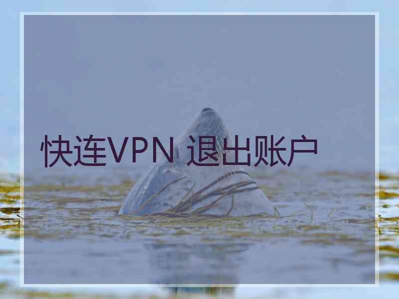 快连VPN 退出账户