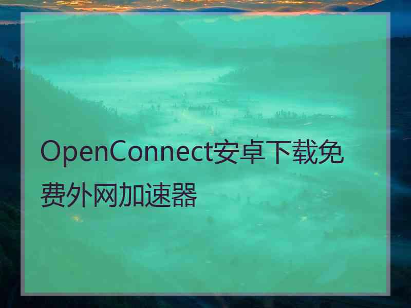 OpenConnect安卓下载免费外网加速器