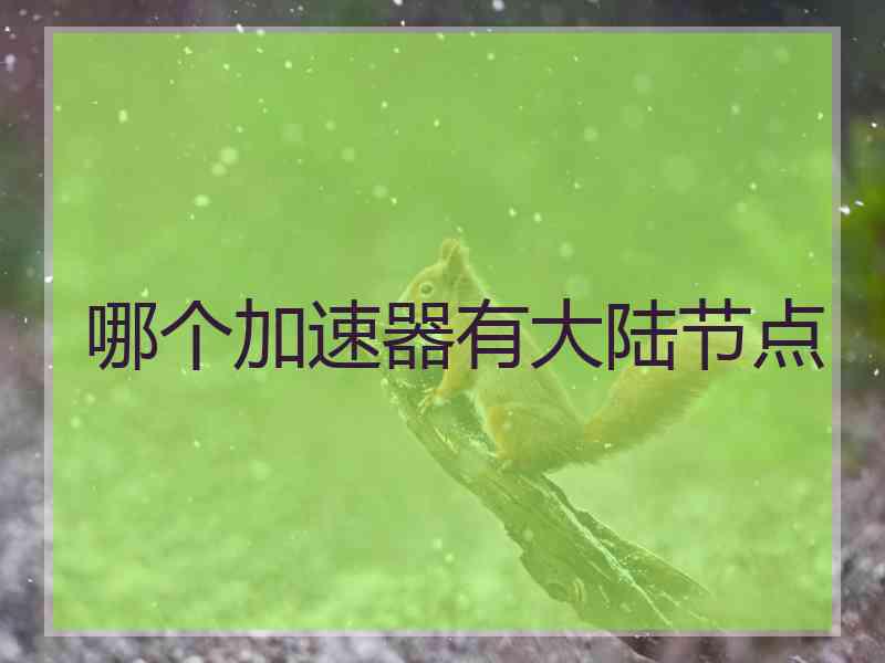 哪个加速器有大陆节点