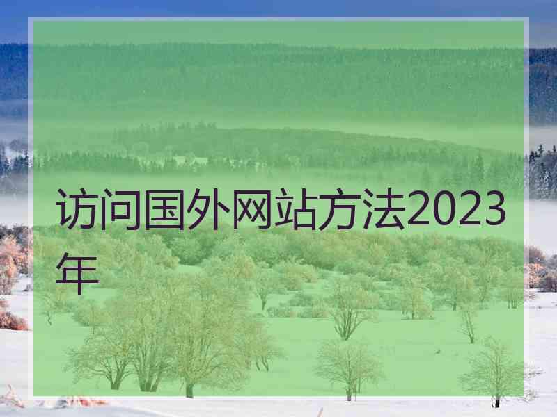 访问国外网站方法2023年