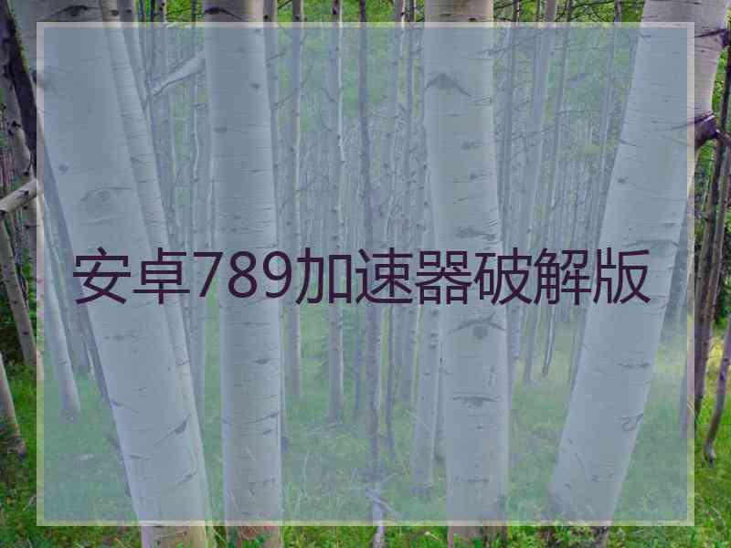 安卓789加速器破解版